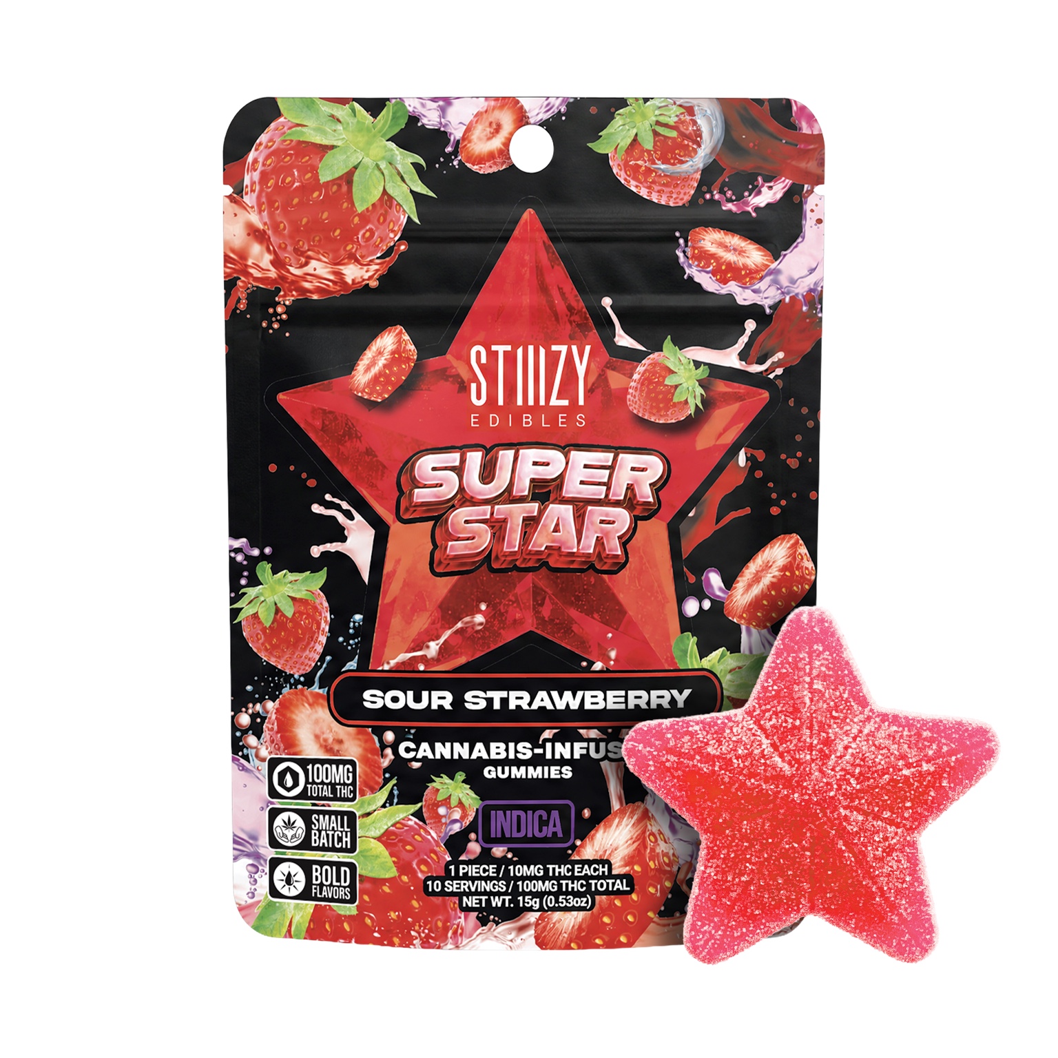 Sour Strawberry Super Star edible
